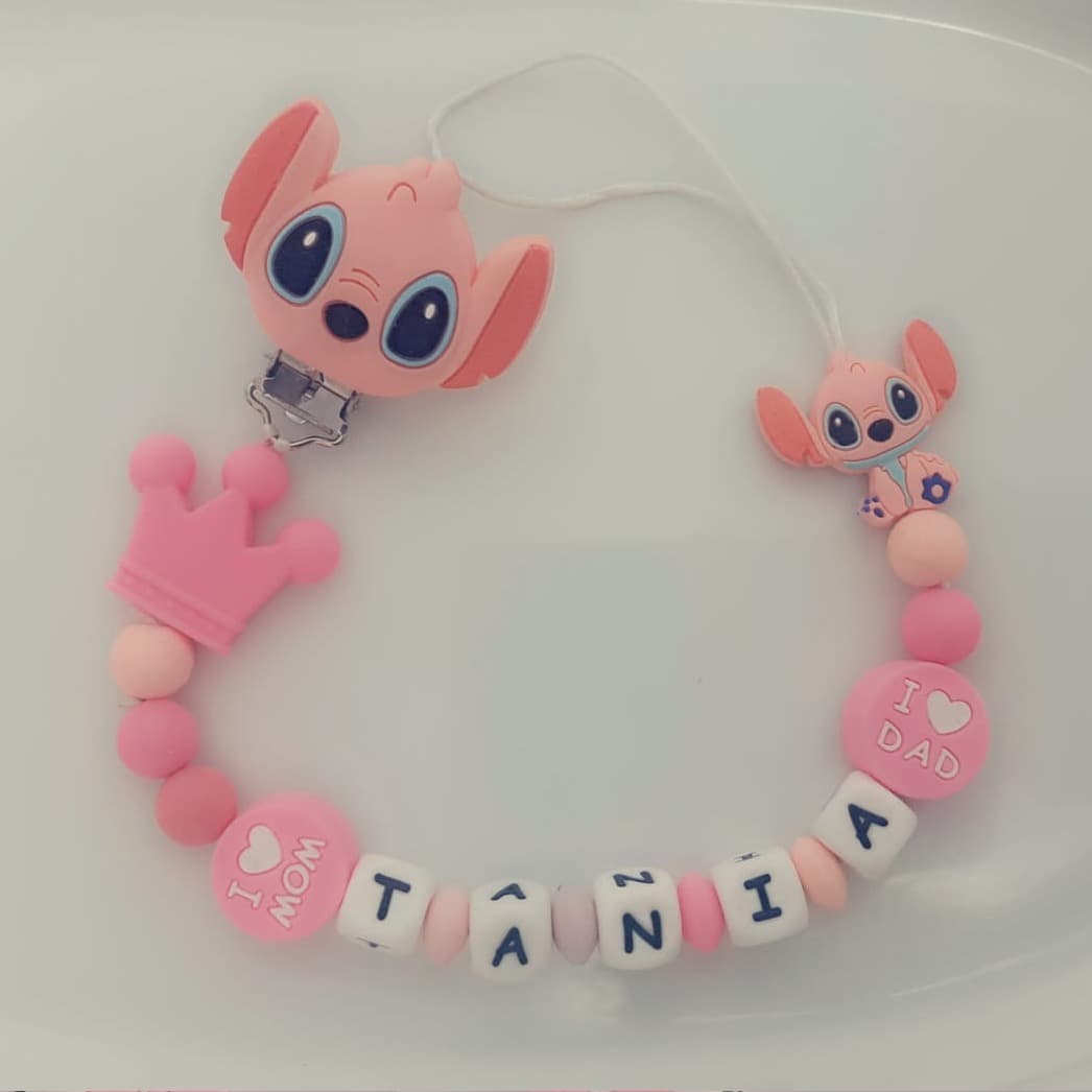 Stitch - lănțișoar de suzetă personalizate cu nume